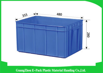 Big Capacity Plastic Stackable Containers Warehousing Transportation Blue