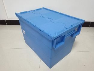 Large Plastic Nesting Storage Totes Attached Lids Customized Color