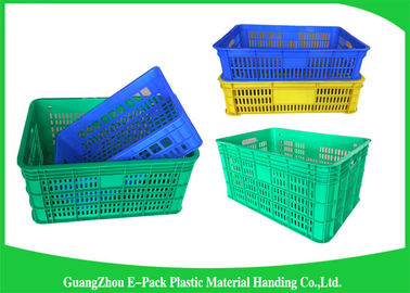 50.4L HDPE প্লাস্টিক ফুড ক্রেটস / স্ক্র্যাচ প্রুফ স্ট্যাকযোগ্য প্লাস্টিক স্টোরেজ বিন