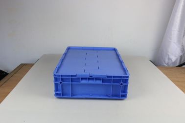 Hinged Lids প্লাস্টিক স্টোরেজ টোট বক্স নীল রঙ স্ট্যাকিং টার্নওভার