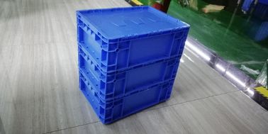 Hinged Lids প্লাস্টিক স্টোরেজ টোট বক্স নীল রঙ স্ট্যাকিং টার্নওভার