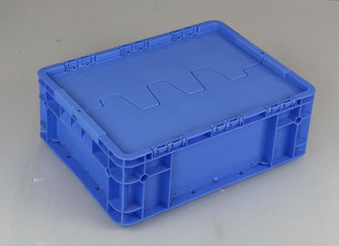 Hinged Lids প্লাস্টিক স্টোরেজ টোট বক্স নীল রঙ স্ট্যাকিং টার্নওভার