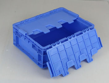 Hinged Lids প্লাস্টিক স্টোরেজ টোট বক্স নীল রঙ স্ট্যাকিং টার্নওভার