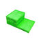 Customized Green PP Plastic Folding Crate Mesh Body + Solid Bottom